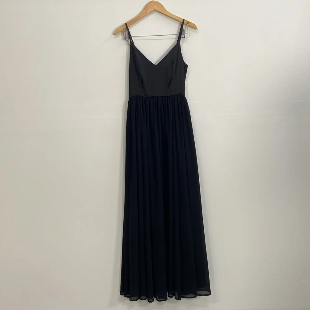 Modcloth Evening Gown Maxi Spaghetti Strap  Bridesmaids Black Tie Women's - Picture 4 of 14